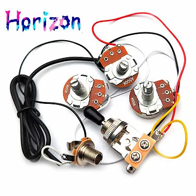 Electric Guitar Wiring Harness Kit 3 Way Toggle Switch 2 Volume 1 Tone 500K NEW • $8.79