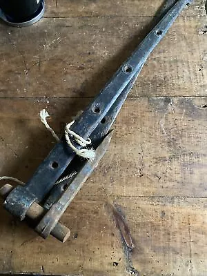 Vintage 23” FARM BARN DOOR GATE STRAP HINGES • $31.56