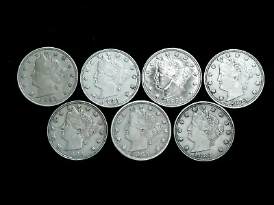 $4.25 • Buy Lot Of 7x 1883 Liberty Head V Nickels - XF+
