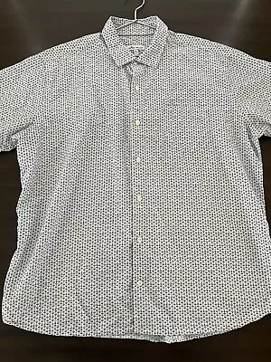 Peter Millar Short Sleeve Button Down Cotton Short Size XL Martini Glasses Print • $28.97