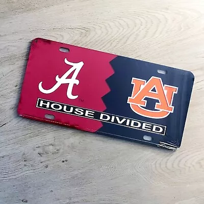 ALABAMA/AUBURN Mirrored HOUSE DIVIDED License Plate / Car Tag • $24.99