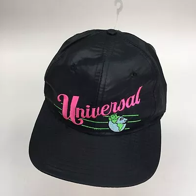 Vintage 80s 90s Universal Promo Snapback Sample Vendor Booth Black Rip Stop • $34.95