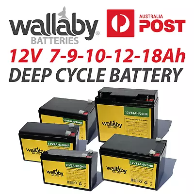 Wallaby GEL PRO 12V 7-9-10Ah SLA DEEP CYCLE BATTERY VRLA - MELB FAST SEND • $27.95