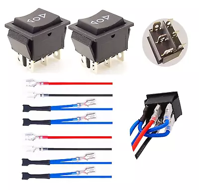 2PCS Momentary Polarity Reverse Switch DC 12V 20A Motor Control DPDT 6 Pin 3 Pos • $15.99