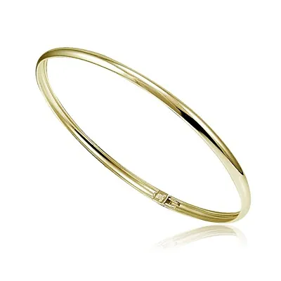 Gold Tone Over Sterling Silver Polished Flex Bangle Bracelet • $17