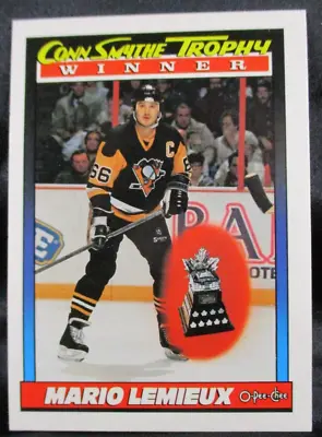 1991 O-Pee-Chee Conn Smythe Trophy Winner Mario Lemieux Hockey Card #523 • $1.05