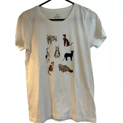 J. Crew Factory Collector Tee Cool Cats Women's Size Small Short Sleeve T Shirt • $16