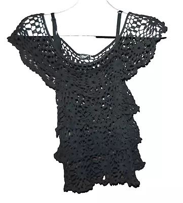 Dolce &Gabbana Black Woman's Glamour Lace Italy Shirt Blouse Size M • $59