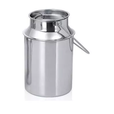 Indian Stainless Steel Milk Storage Can With Lid Free Shipping • £25.67