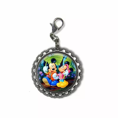 Disney MICKEY MOUSE & MINNIE MOUSE 3D Bottle Cap Charm | Zipper Pull • $5.95