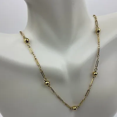 Vtg Monet Signed Gold Plate Triple Dipped Necklace Link Ball Chain Choker Collar • $32.99