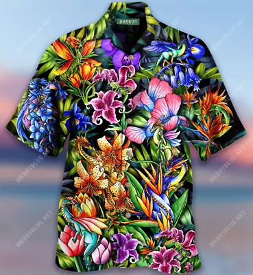 The Secret Floral Dragon Unisex Hawaiian Shirt Full Size S-5XL • $30.49