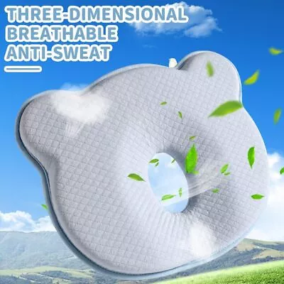 Baby Pillow Shaped Pillow Anti Deviation Flat Head Memory Cotton Newborn Cotton • £10.89