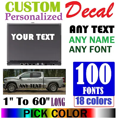 Custom Made Personalized Vinyl Lettering Sticker Decal Sign Name Car Wall Truck- • $1.79