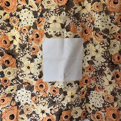 VTG 50’s 60’s Cotton Table Cloth Autumn Roses Brown Orange Yellow Brown 34”X 34  • $19.22