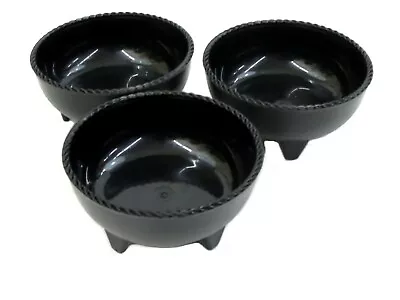 3PK Salsa Bowls. Black Plastic Mexican Molcajete.  • $9.99