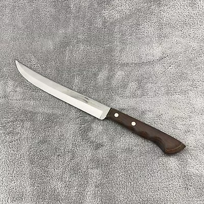 Vintage Ekco Flint Carving Knife 9” Hollow Stainless Steel Wood Handle USA • $13.99