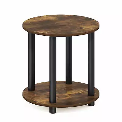 Turn-N-Tube 2-Tier Round Wooden End Table Amber Pine • $18.68