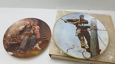 2 Norman Rockwell Collector Plates/The Lineman/The Cobbler • $8