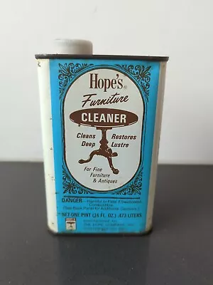 Vintage Hope’s Furniture Cleaner Aprox. 50% Full Collectible Tin 16 Oz GB3 • $24