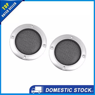 Universal 2.5  Silver Tone Car Speaker Cover Mesh Subwoofer Grill Pack Of 2 • £8.28