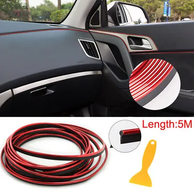 £3.95 • Buy 5M Red Car Interior Door Gap Edge Line Molding Trim Strip Decorate Accessories