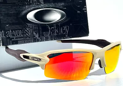 NEW Oakley FLAK 2.0 Desert Tan W POLARIZED Galaxy Ruby Lens Sunglass 9188 • $168.88
