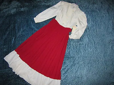 VICTORIAN Edwardian Dickens Top/red Skirt Costume  Size 12 Hello Dolly Music Man • $61