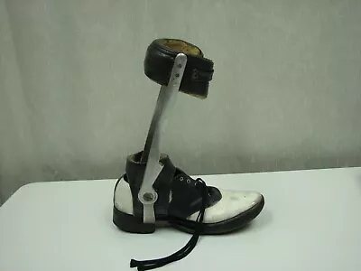 Vintage Steampunk Childs Polio Ankle  Brace Metal Leather Medical Institutional. • $65