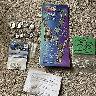 Beadalon Bails Lot Of Miscellaneous Jewelry Making Parts Vials Silver • $12