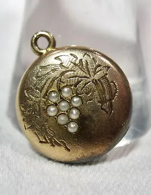 Vintage Antique G.F. Gold Filled Seed Pearl Photo Picture Locket K1919 • $55