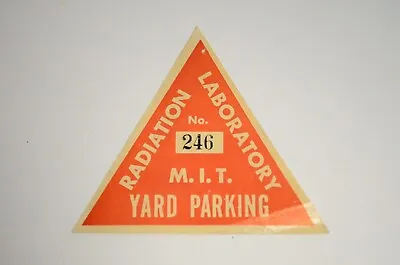 WWII Massachusetts Institute Technology M.I.T. Radiation Lab Parking Permit Vtg • $74.99