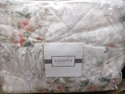 Vantona Charlotte (peach) Quilted Fitted & Frilled Bedspread King 157x210x59cm • £20