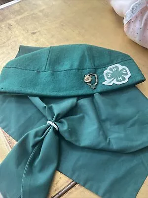 Vintage  4-H Club Members Dark Green Four-Leaf Clover 🍀Service Cap Horse Pin • $19.95