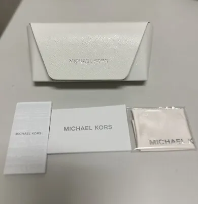 Michael Kors White Authentic Leather Eyeglass Sunglass Case New • $13.99