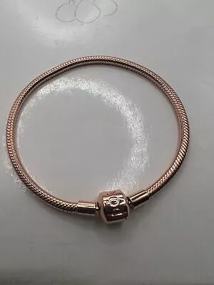 Genuine Authentic Pandora Rose Gold Moments Chain Snake Bracelet 580728 19cm • £9.95