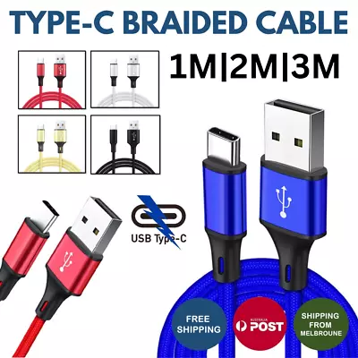 $4.49 • Buy 1M 2M 3M Braided USB Type C Data Charger Cable For Samsung Xiaomi Huawei Oppo AU