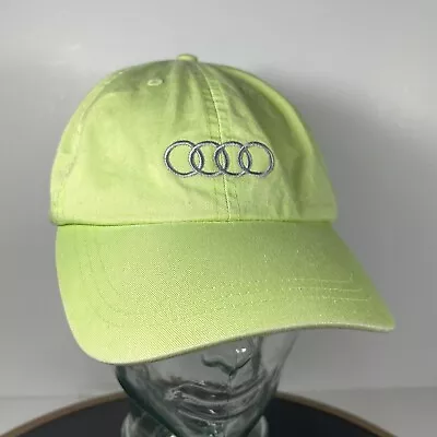 $20 • Buy AUDI Hat Cap Lime Green Adjustable Leather Strap Logo