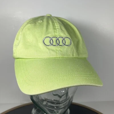 $20 • Buy AUDI Hat Cap Lime Green Adjustable Leather Strap Logo