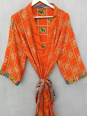 Maternity Silk Sari Kimono Christmas Day Gift For Her Woman's Clothing B-1842 • $50.99