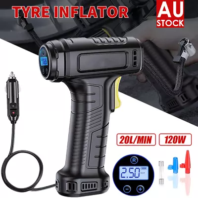 120W Cordless Car Tyre Inflator Handheld LCD Air Compressor Automatic Pump AU • $20.55