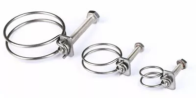 £3.99 • Buy Stainless Steel Double Wire Pond Hose Jubilee Clip Corrugated Tubing Garden 
