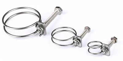 Stainless Steel Double Wire Pond Hose Jubilee Clip Corrugated Tubing Garden  • £6.99