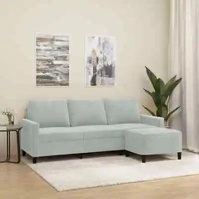 3-Seater Sofa With Footstool Settee 3-Seater Couch Lounge Sofa Velvet VidaXL • $463.99