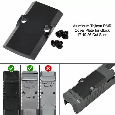 Aluminum Trijicon RMR Cover Plate For Gl0ck 17 19 26 Cut Slides GCP# • $9.99