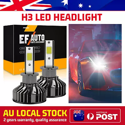 NEW H3 LED Headlight Hi Lo Beam Fog Light Globes 100W 6000K White Lamp Bulbs DRL • $19.99