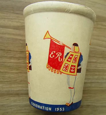 Queen Elizabeth II Coronation June 2nd 1953 Wax Cup Used For Street Parties • £2.50