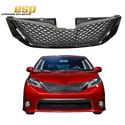 Front Bumper Upper Grille Honeycomb Black For 2011-2017 Toyota Sienna • $56.99