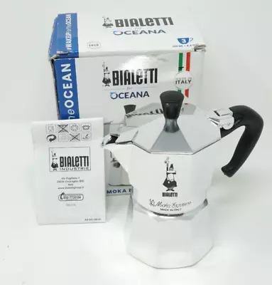 Bialetti 3 Cup Moka Express Oceana Stovetop Espresso Coffee Maker Pot Latte New • $33.95