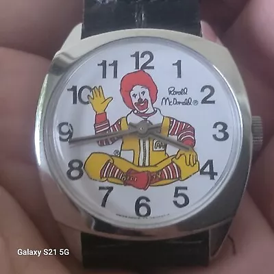 Vintage Unused McDONALD'S Watch Original Band C1976 Running! RARE! • $125